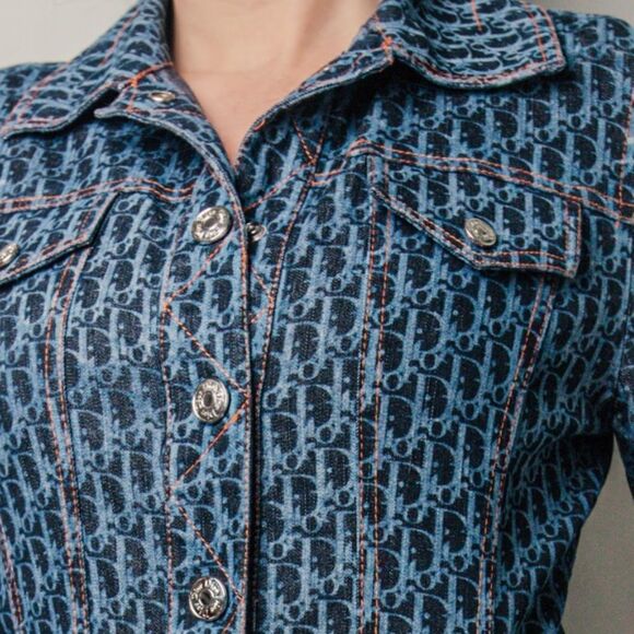 Dior jacket 2005 monogram denim peplum Jacket Vintage - Picture 13 of 13